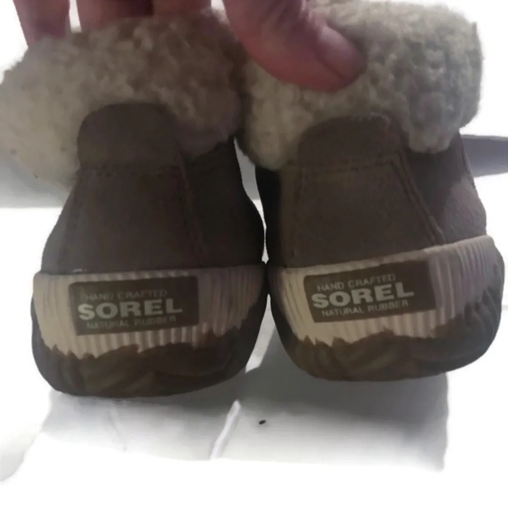 SOREL Kids Out 'N About Conquest Waterproof  Winter Bootie Tan Big Kid Size 4